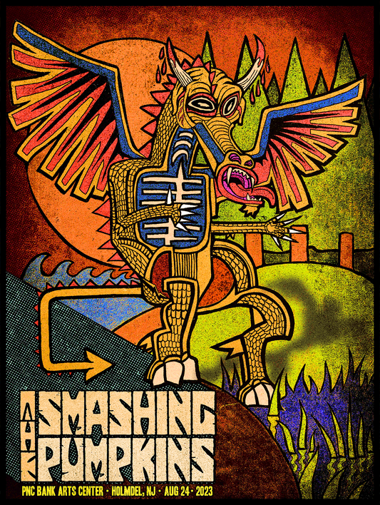 SMASHING PUMPKINS HOLMDEL NJ 2023 SCREEN-PRINTED POSTER